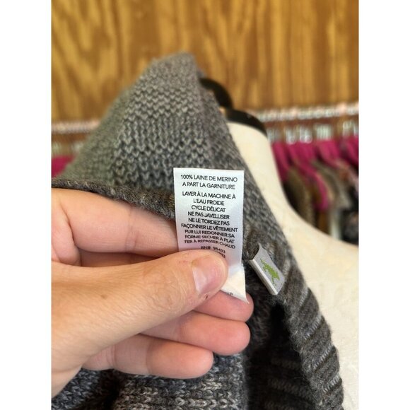 Toad&Co Horny Toad MERINO WOOL Eclair Sweater Gray V- Neck Long sleeve Ribbed M - Picture 9 of 9